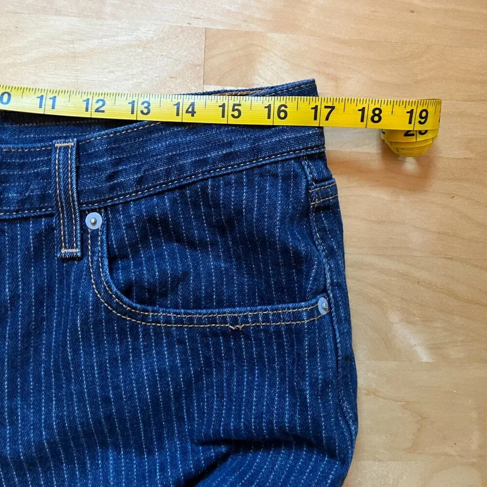 Levi's Blue Pin Stripe Straight Leg Jeans Classic Fit 34 - Picture 6 of 12